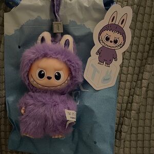 Authentic Pop Mart purple “T” mini LABUBU pin for love  pendant